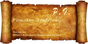 Pinczker Izméne névjegykártya